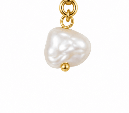 ABSTRACT PEARL CHARM best gold plated tarnish and water resistant piece by Irish Jewellery brand - Lynott Jewellery