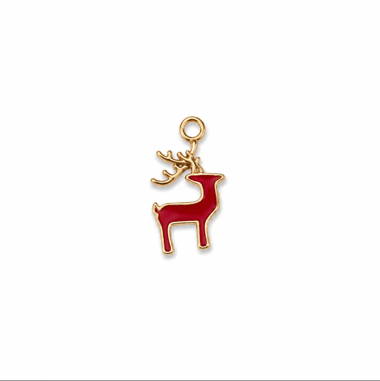 RED REINDERR CHARM best gold plated tarnish and water resistant piece by Irish Jewellery brand - Lynott Jewellery