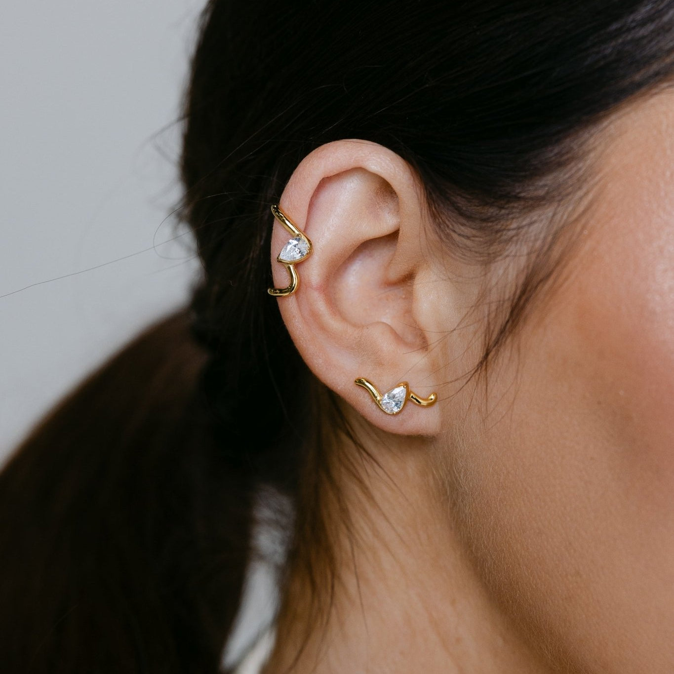 RACHEL GORRY - PAULA STUD EARRINGS best gold plated tarnish and water resistant piece by Irish Jewellery brand - Lynott Jewellery