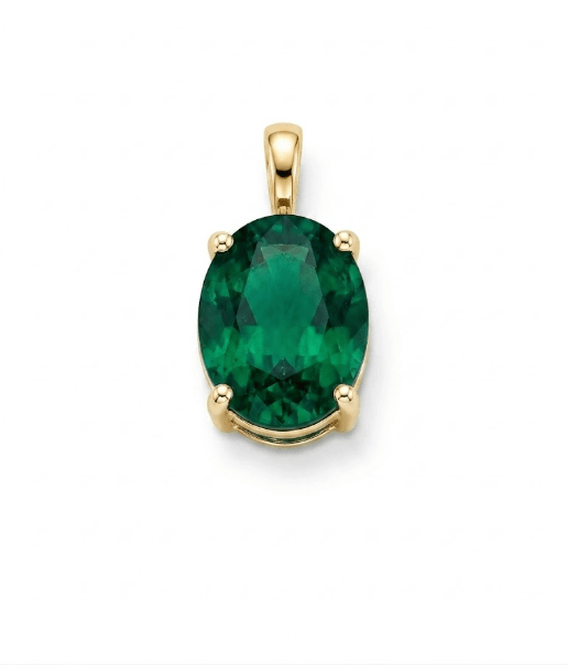 GREEN DIAMOND CHARM best gold plated tarnish and water resistant piece by Irish Jewellery brand - Lynott Jewellery