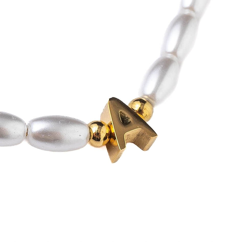 Pearl Cross Gift Set (Cross Earrings + Initial Bracelet + Cutie Bracelet + Gift Box) best gold plated tarnish and water resistant piece by Irish Jewellery brand - Lynott Jewellery