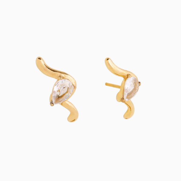 RACHEL GORRY - PAULA STUD EARRINGS best gold plated tarnish and water resistant piece by Irish Jewellery brand - Lynott Jewellery
